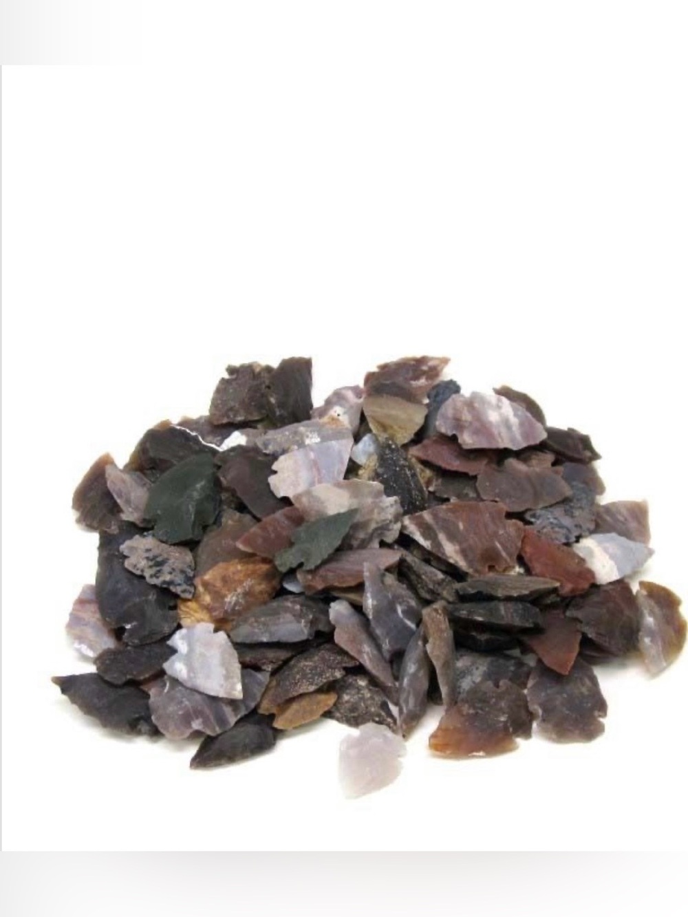 Natural Mixed Color Agate Stone Arrowheads Lot
